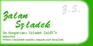 zalan szladek business card